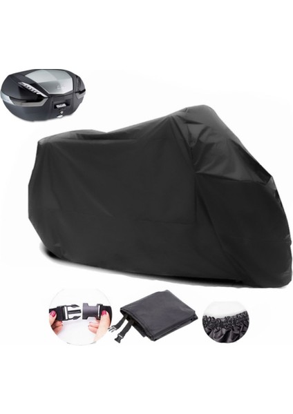 Vespa Gts 300 Super Sport S Arka Çanta Uyumlu Motorsiklet Brandası, Motor Örtüsü-Siyah MBA90002