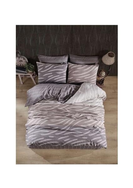 Çift Kişilik Ranforce Nevresim Takımı Prime Brown