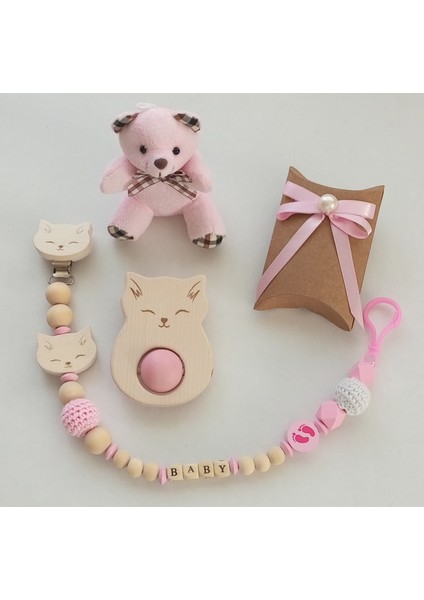 Hoşgeldin Bebek, Yenidoğan Kız Bebek Isimli Emzik Askısı Hediye Seti indirimleri