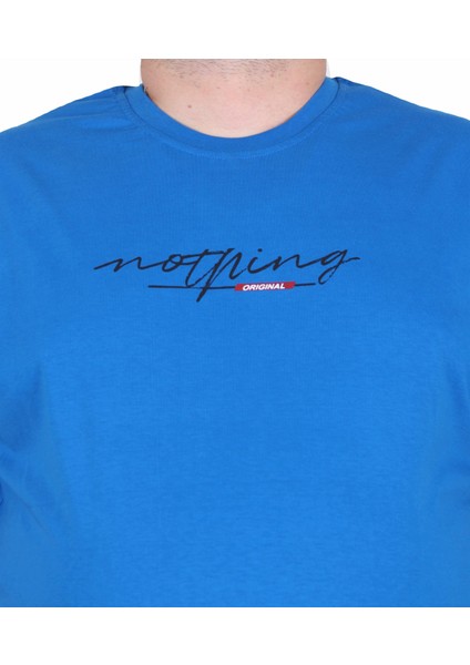 Erkek Büyük Beden Sıfır Yaka Tişört Nothing 25173 Saks fiyatları