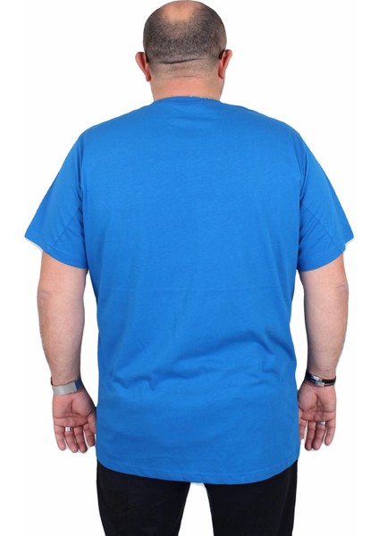 Erkek Büyük Beden Sıfır Yaka Tişört Nothing 25173 Saks modelleri