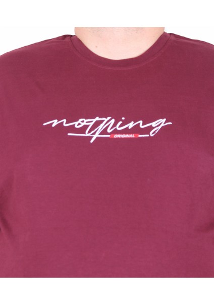 Erkek Büyük Beden Sıfır Yaka Tişört Nothing 25173 Murdum fiyatları
