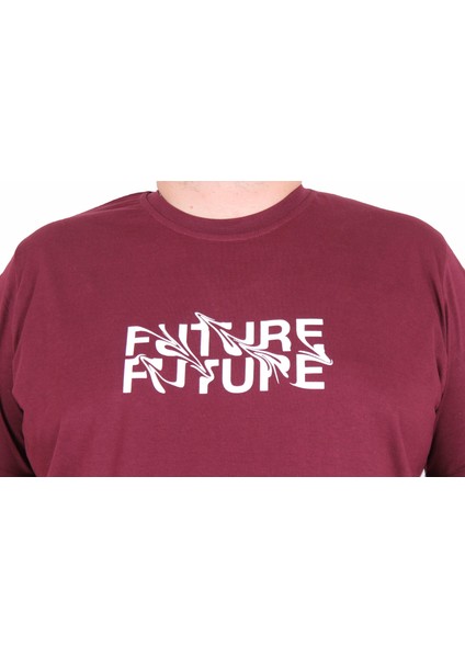 Erkek Büyük Beden Sıfır Yaka Tişört The Future 25138 Murdum
