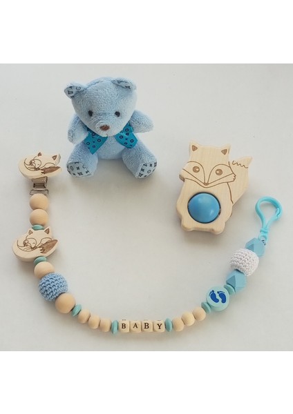 Hoşgeldin Bebek, Yenidoğan Erkek Bebek Isimli Emzik Askısı Hediye Seti fiyatları