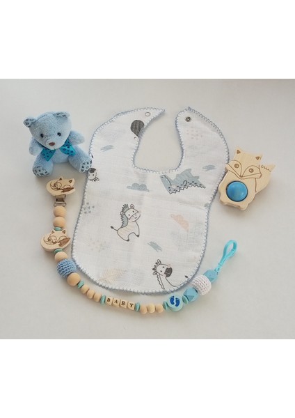 Hoşgeldin Bebek, Yenidoğan Erkek Bebek Isimli Emzik Askısı Hediye Seti modelleri