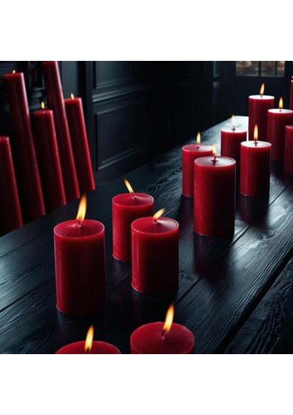 Soya Parafinli Kırmızı 1 Adet 160-170 Saat Yanış Süreli Çap:7 cm Boy:25 Silindir Blok Mum Kırmızı fiyatları