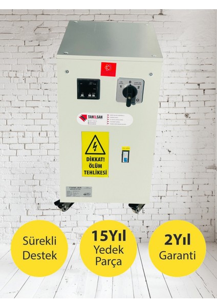 15 kva monofaze bakır sargılı mikroişlemcili voltaj regülatörü