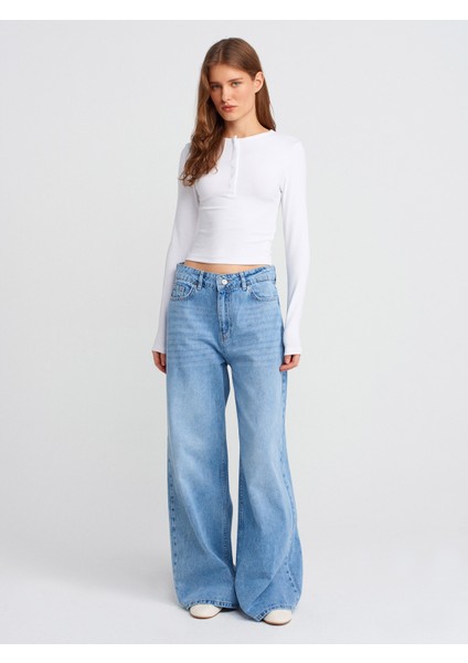 31442 Uzun Kollu Çıtçıt Düğmeli Top-Beyaz modelleri