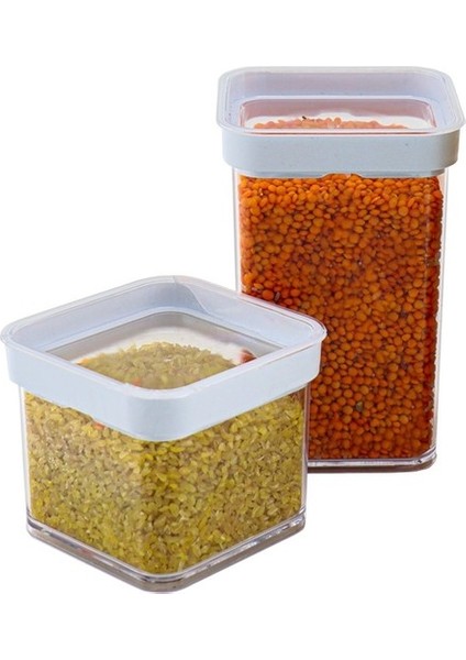 Vakumlu Kare Saklama Kabı - 1 Litre -1 Adet