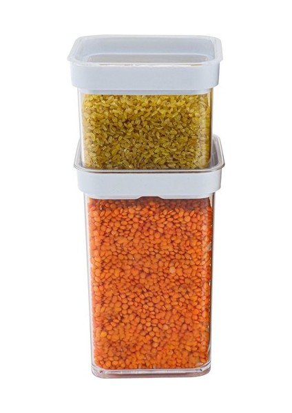 Vakumlu Kare Saklama Kabı - 1 Litre -1 Adet