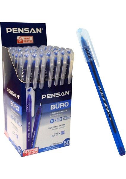 Pensan Büro 1.0 mm Mavi Tükenmez Kalem 12 Adet modelleri