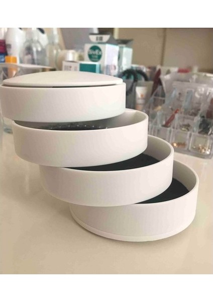 4 Katlı Dönebilen Silindir Takı ve Makyaj Organizer Kutusu fiyatları