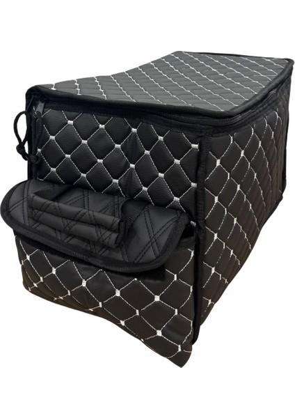 Ford Fiesta Eski Deri Lüks Oto Araç Bagaj Toplayıcı Organizer Bagaj Çantası Siyah Beyaz Fs fırsatları