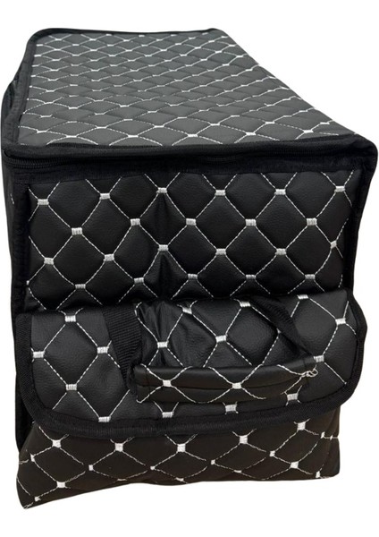 ford Focus 5 Deri Lüks Oto Araç Bagaj Toplayıcı Organizer Bagaj Çantası Siyah Beyaz Fs modelleri