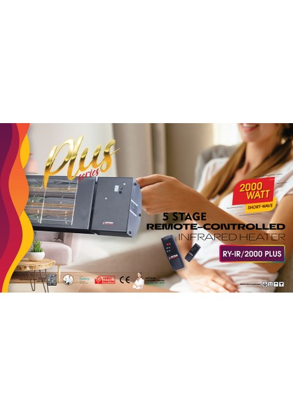 Ry-Ir 2000 Plus Uzaktan Kumandalı Infrared Isıtıcı