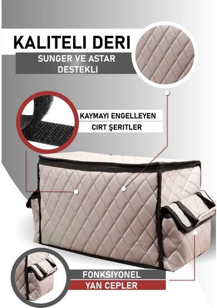 volvo 740 Deri Lüks Oto Araç Bagaj Toplayıcı Organizer Bagaj Çantası Gri Fs fiyatları