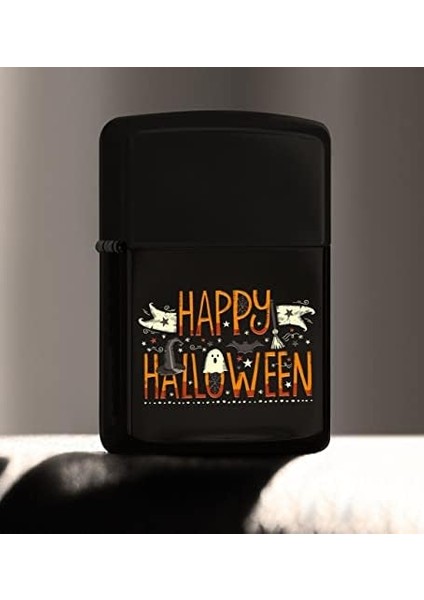 Uludagstore7 Metal Çakmak Siyah Benzinli Renkli Baskılı Halloween Tasarımlı Gift Happy Yeni