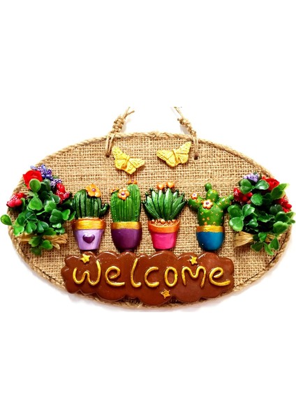 Büyüsü Welcome Yazılı Kapı ve Duvar Süsü
