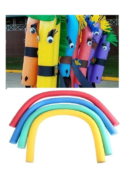 3 Adet Renkli Çocuk Aktivite Köpüğü Hayal Gücü Geliştirici Sosis Şekil Yapma Köpüğü (150 cm X 6 cm)