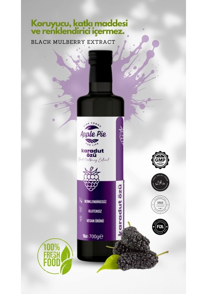 Applepiefoods Karadut Özü 700 gr , Soğuk Sıkım , Black Mulberry Extract fiyatları