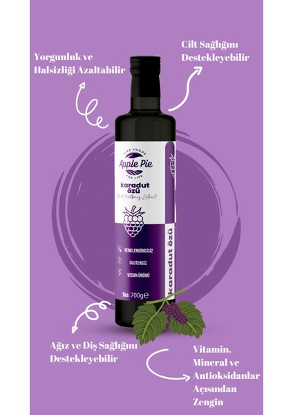 Applepiefoods Karadut Özü 700 gr , Soğuk Sıkım , Black Mulberry Extract modelleri