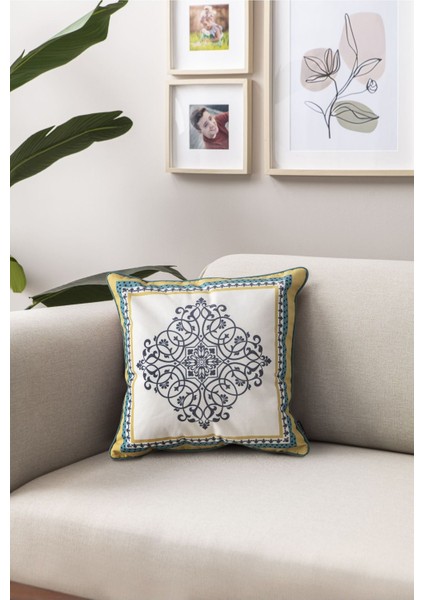Home Safran Harmonia Premium Biyeli Tekli Dekoratif Özel Tasarım Kırlent Kılıfı fırsatları