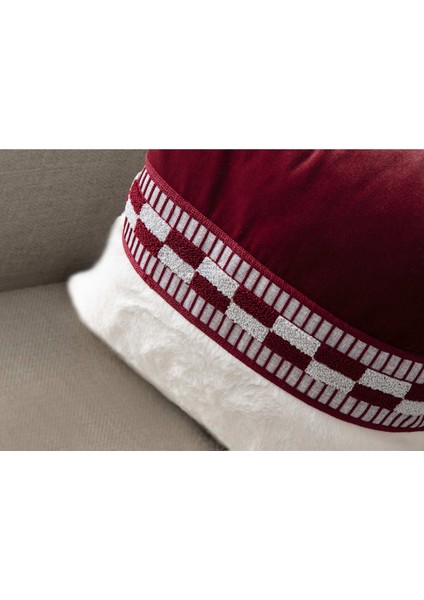 Home Premium Biyeli Tavşan Tüyü & Punch Işlemeli Tekli Dekoratif Özel Tasarım Kırlent Kılıfı modelleri