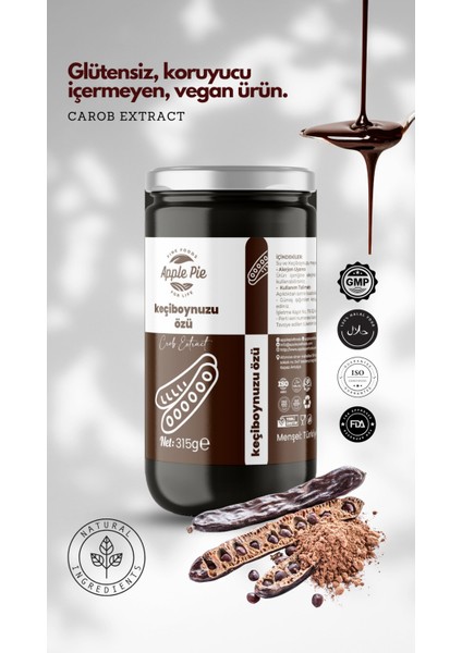 Applepiefoods Keçiboynuzu Özü 315 gr , Soğuk Sıkım , Koruyucusuz , Glutensiz , Vegan Ürün modelleri