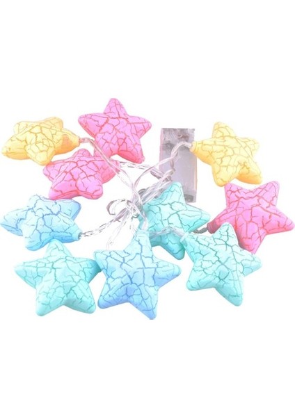 10LU Renkli Yıldız Şeklinde Dolama LED 1,5 Metre