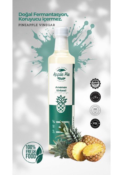 Applepiefoods Ananas Sirkesi 500 ml , Doğal Fermantasyon , Taze Üretim , Pineapple Vinegar modelleri