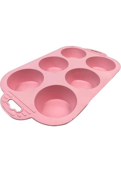 6 Bölmeli Silikon Muffin Kek Kalıbı