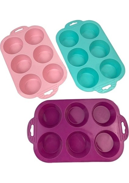 6 Bölmeli Silikon Muffin Kek Kalıbı modelleri