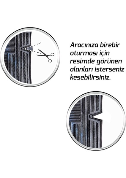 Tofaş Kartal Dekoratif Bezli Paspas Mavi Siyah