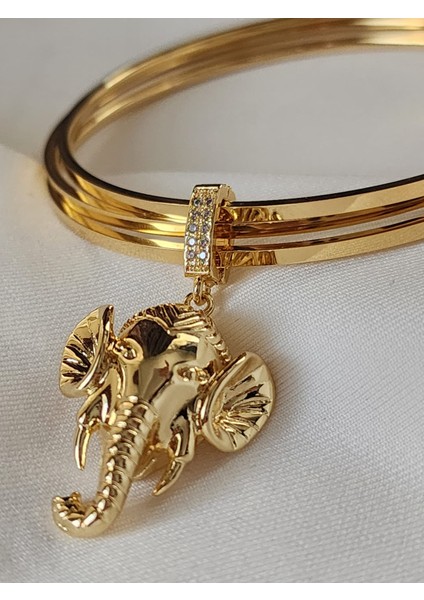 Charm Fil Bilezik Çelik Gold