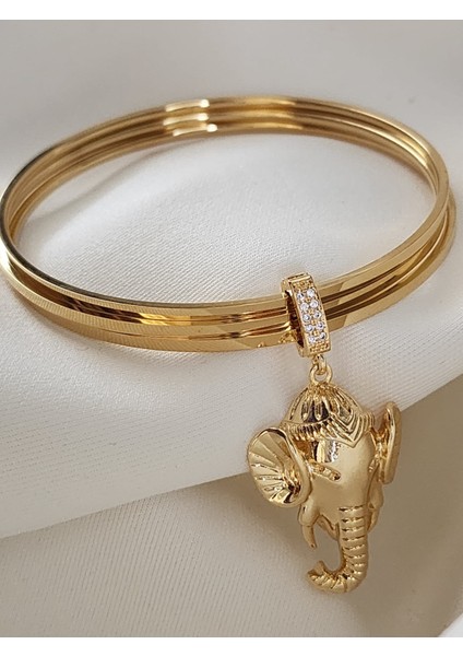 Charm Fil Bilezik Çelik Gold