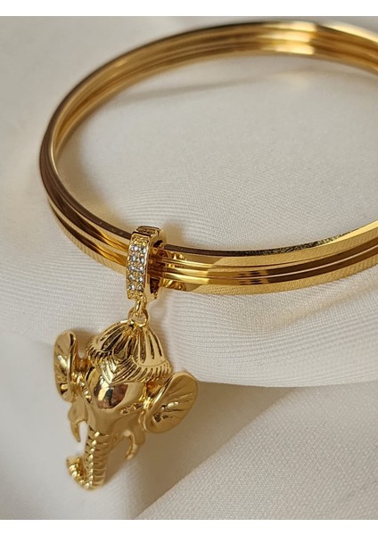 Charm Fil Bilezik Çelik Gold