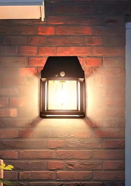 2 Adet Suya Dayanıklı Hareket Sensörlü Güneş Enerjili Solar Led Dış Mekan Bahçe Lambası Duvar Apliği 3 Modlu