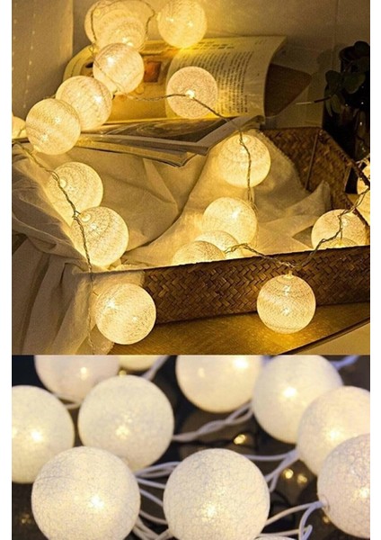 Koton Top Dizeleri Ramazan Bayramı Işığı Süsü Günışığı LED Işık 1,5 Metre 10 Toplu Pilli Gün Işığı Rengi LED Büyük Toplu modelleri