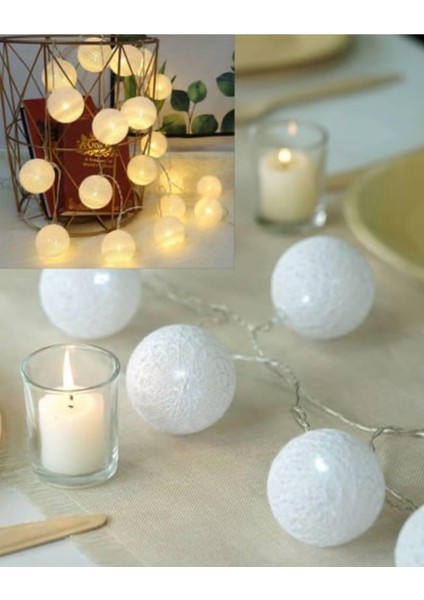 Koton Top Dizeleri Ramazan Bayramı Işığı Süsü Günışığı LED Işık 1,5 Metre 10 Toplu Pilli Gün Işığı Rengi LED Büyük Toplu fırsatları