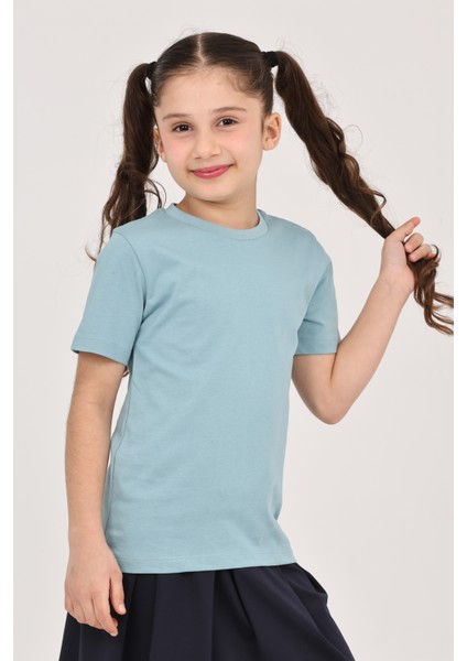 Kız Çocuk Düz Kısa Kollu Casual-Okul Basic T-Shirt fiyatları