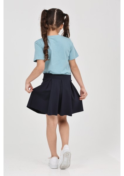 Kız Çocuk Düz Kısa Kollu Casual-Okul Basic T-Shirt modelleri