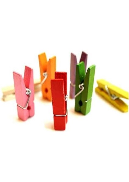 Renkli Mini Ahşap Mandal (100 Adet) fırsatları