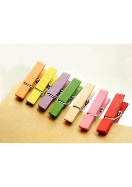 Renkli Mini Ahşap Mandal (100 Adet) fırsatları