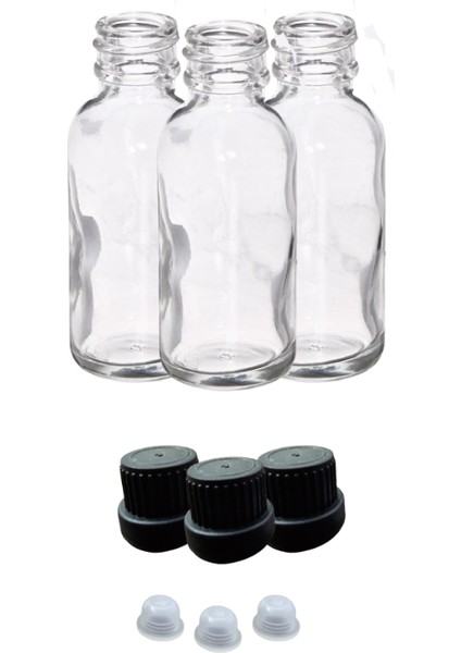 Şeffaf Cam Şişe Kilitli-Tıpa Kapak 50 ml 100 Adet