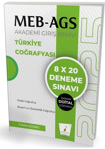 Meb / Ags Hazırlık Türkiye Coğrafyası 8x20 Tamamı Dijital Çözümlü Deneme Sınavı - Turhan Güldaş