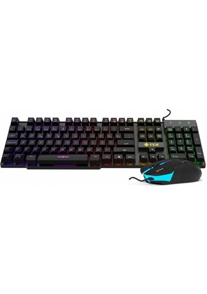 Inca IKG-448 USB Q Trk Rgb LED Aydınlatmalı Mekanik Hisli Siyah Gaming Klavye - Mouse Set