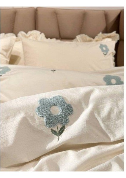 Çift Kişilik Nakışlı Nevresim Takımı Florita Mint