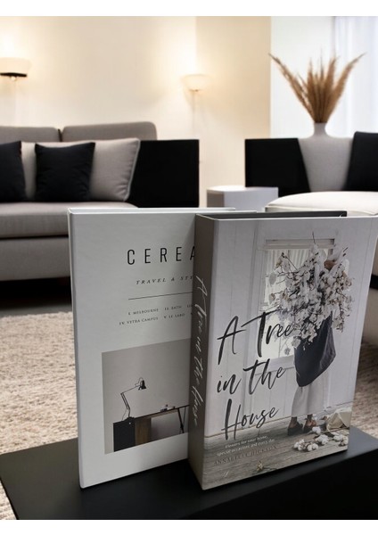 Kitap Kutusu 2li Set Cereal&atree Dekoratif Kutu Seti