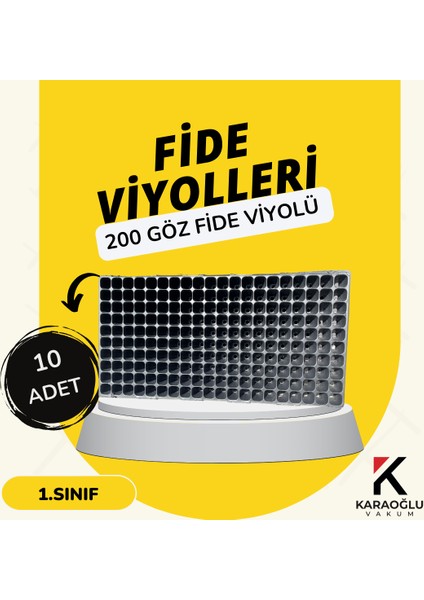 Fidelik Viyol Adet Seçiniz 200 Göz Fide Viyolü Fide Altlığı Tohum Yetiştirme Kabı