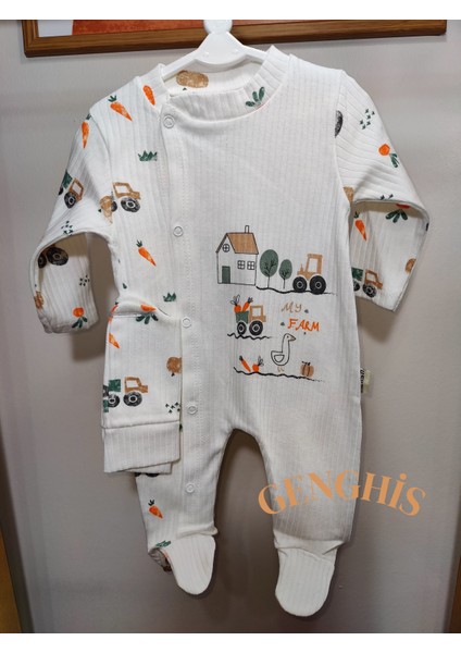 Bebek Çocuk Tulumu Çıtçıtlı Baskılı
